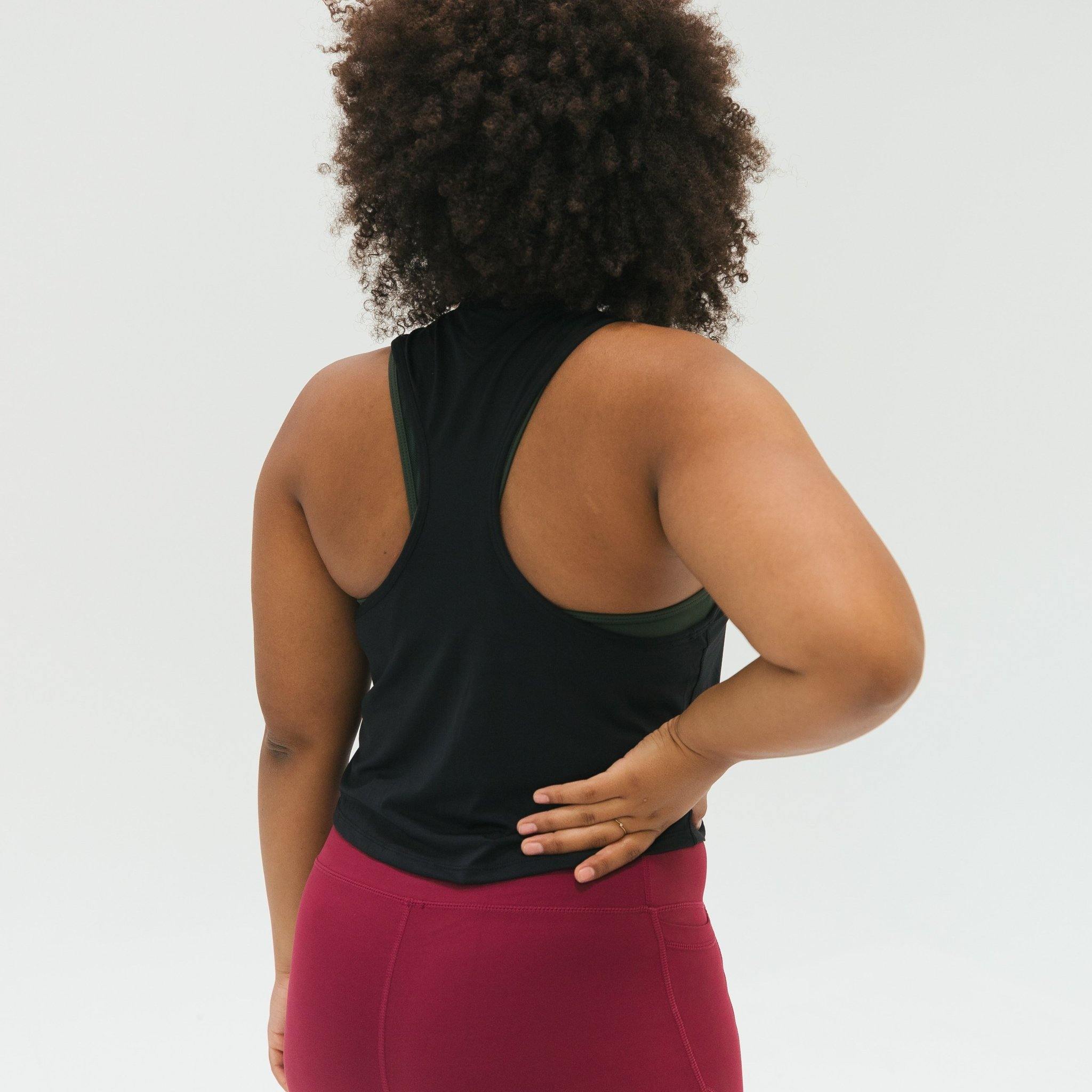 Energy Cropped Tank Top - Black - Senita Athletics