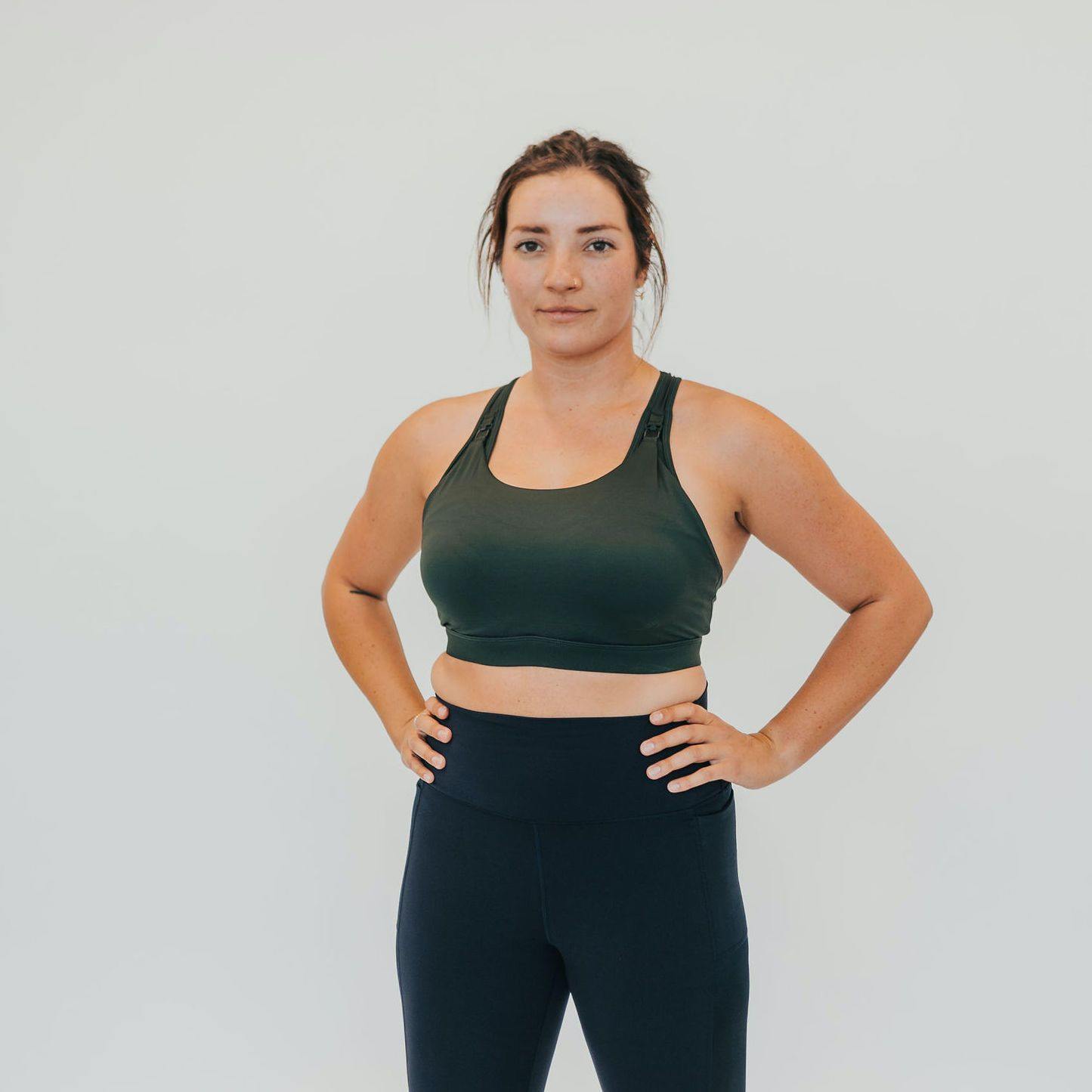 Go With The Flow Nursing Sports Bra - Evergreen - Senita Athletics