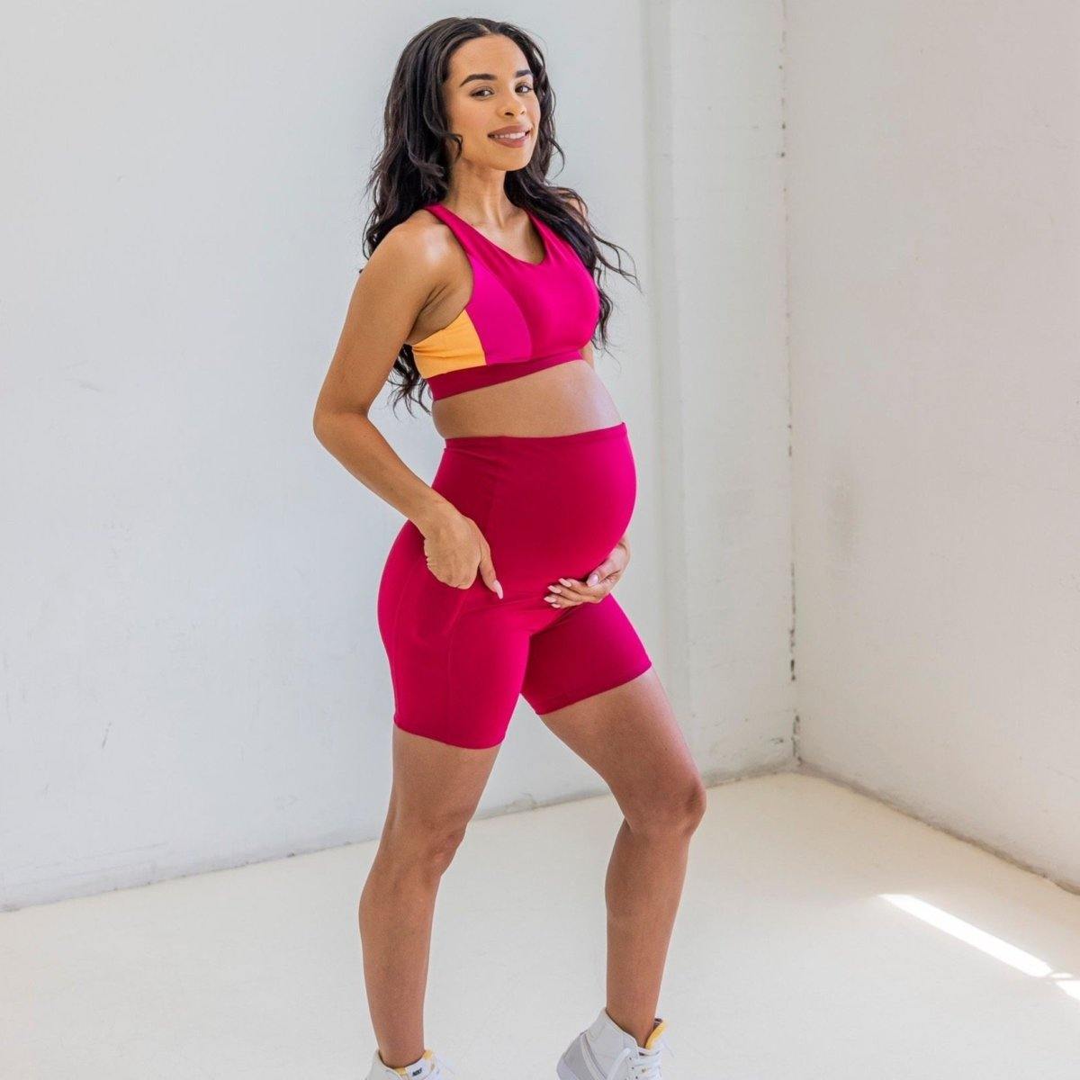 Maternity Rio Shorts (5 in. inseam) - Raspberry – Senita Athletics