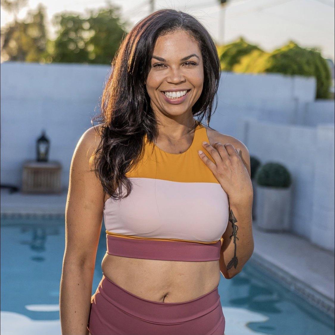 Mesa Cropkini - Gold / Blush / Marsala - Senita Athletics