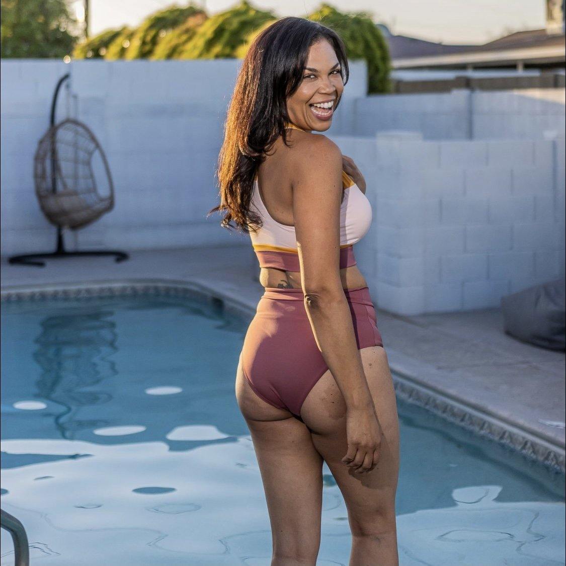 Mesa Cropkini - Gold / Blush / Marsala - Senita Athletics