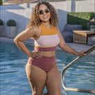 Mesa Cropkini - Gold / Blush / Marsala - Senita Athletics