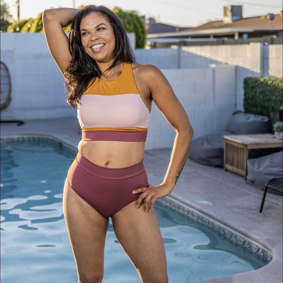 Mesa Cropkini - Gold / Blush / Marsala - Senita Athletics
