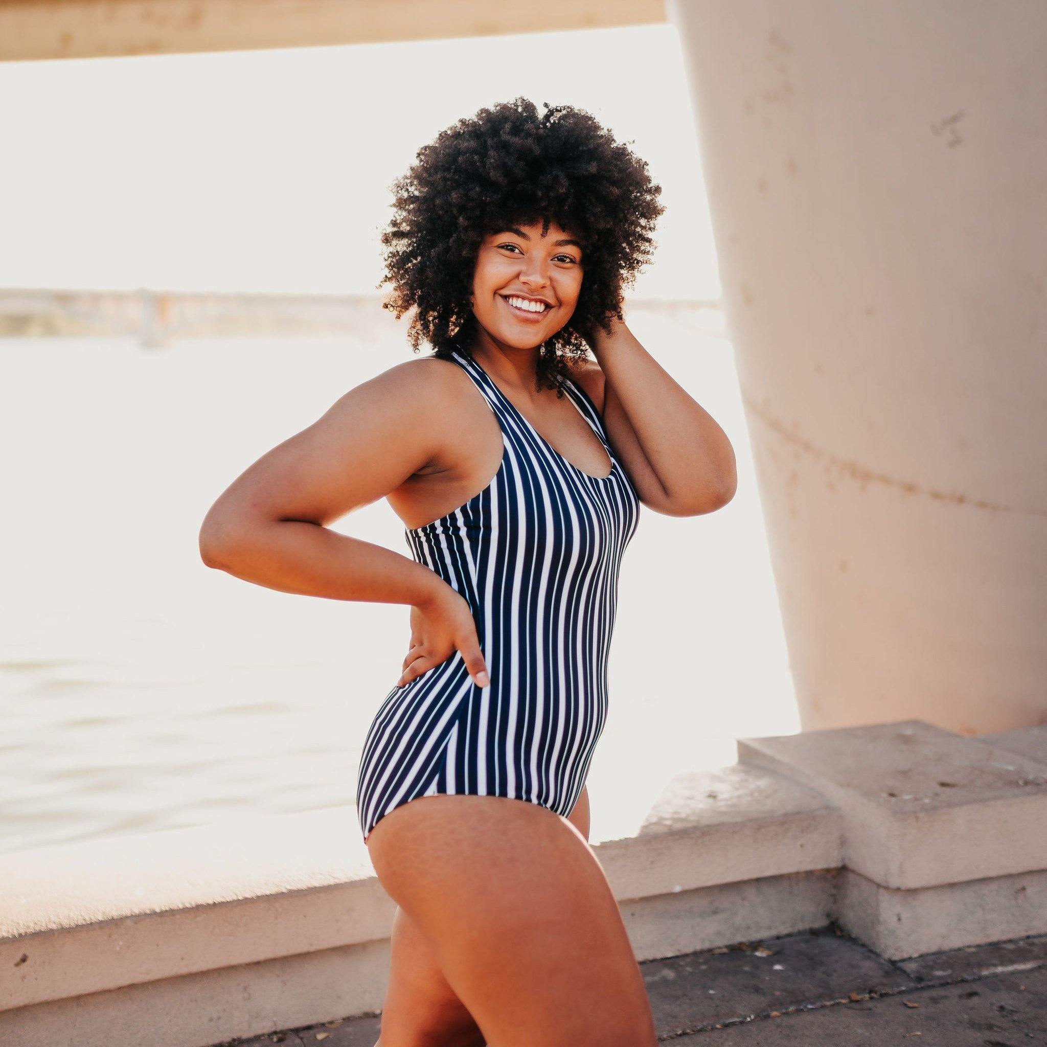 Queen Creek One Piece - Navy Stripe - Senita Athletics
