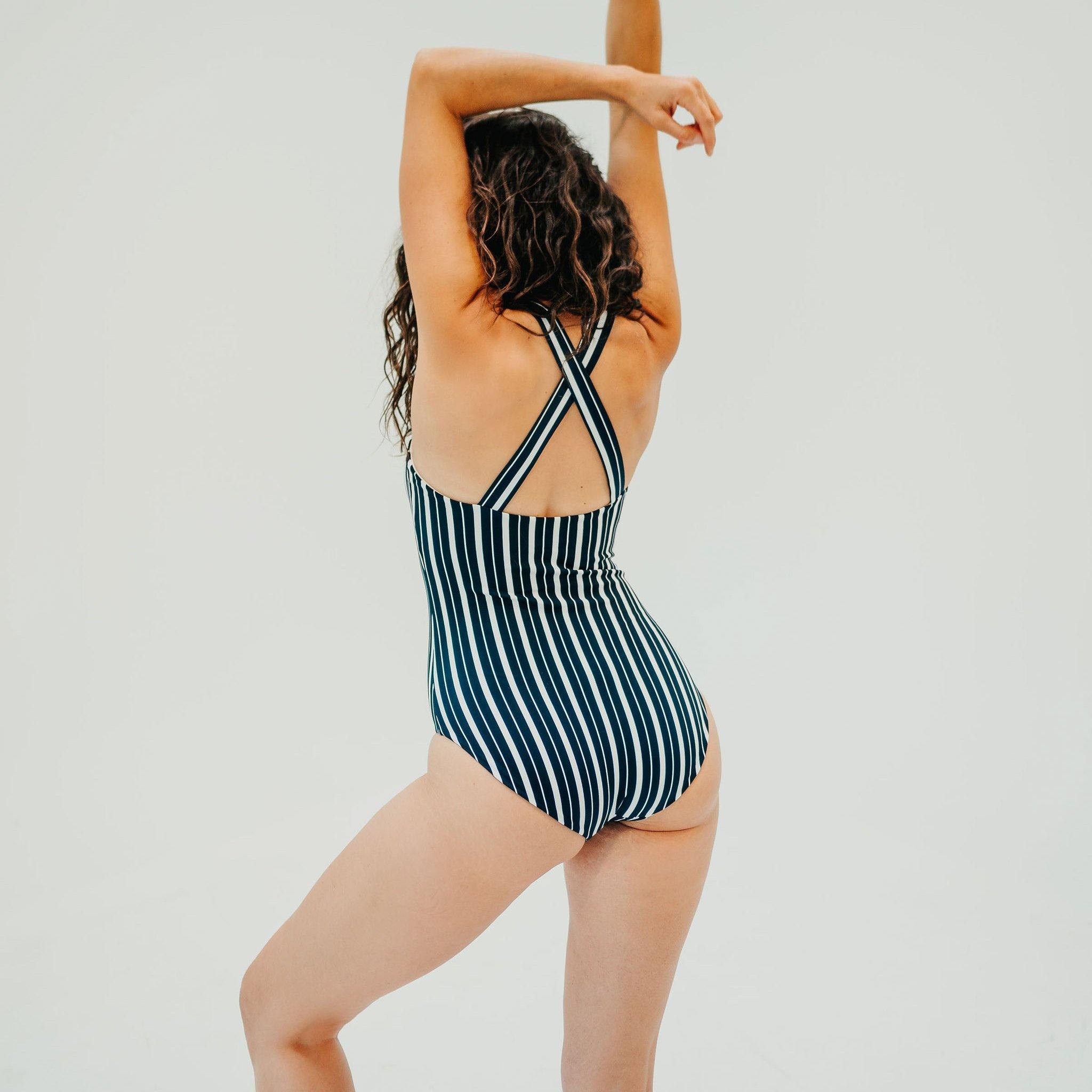 Queen Creek One Piece - Navy Stripe - Senita Athletics