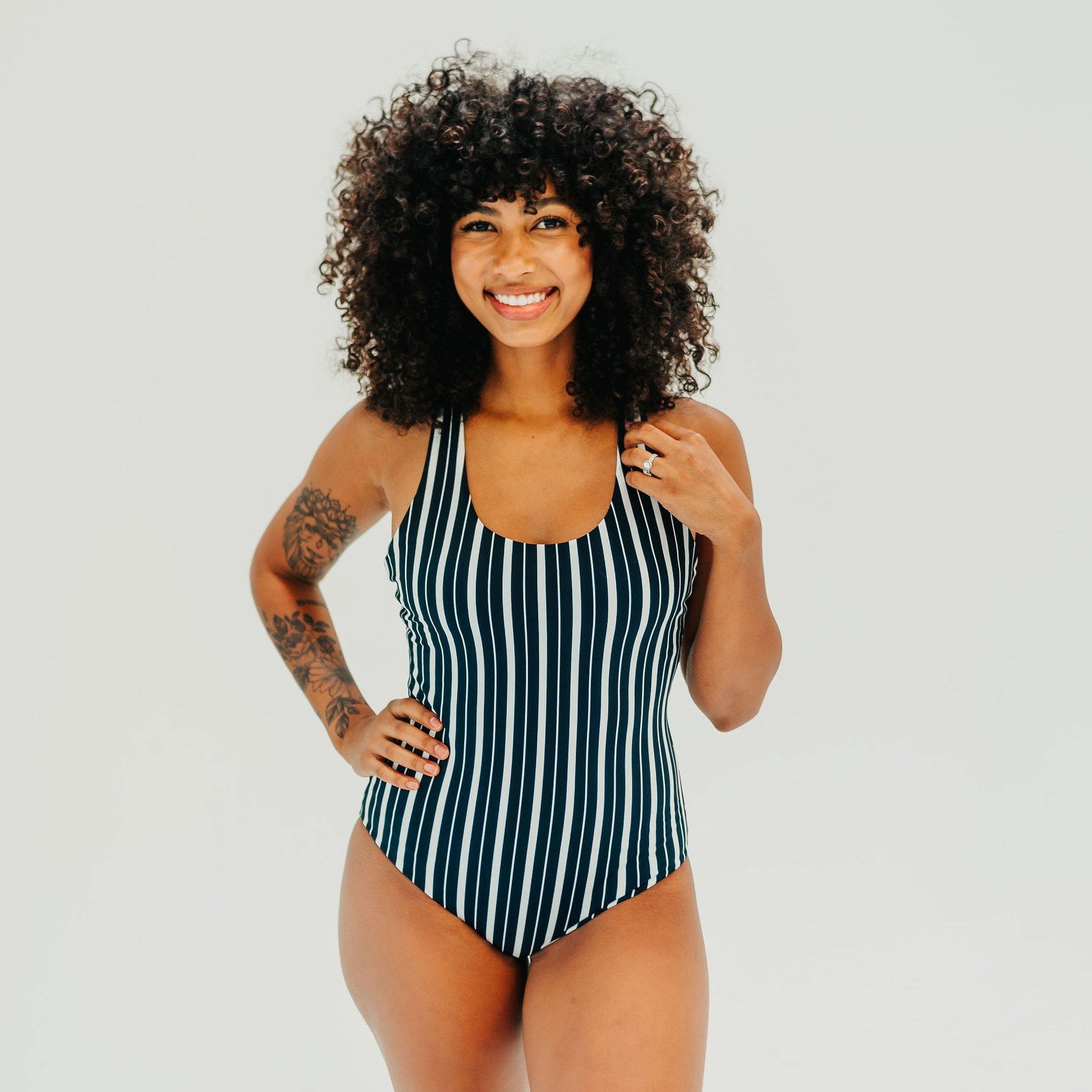Queen Creek One Piece - Navy Stripe - Senita Athletics