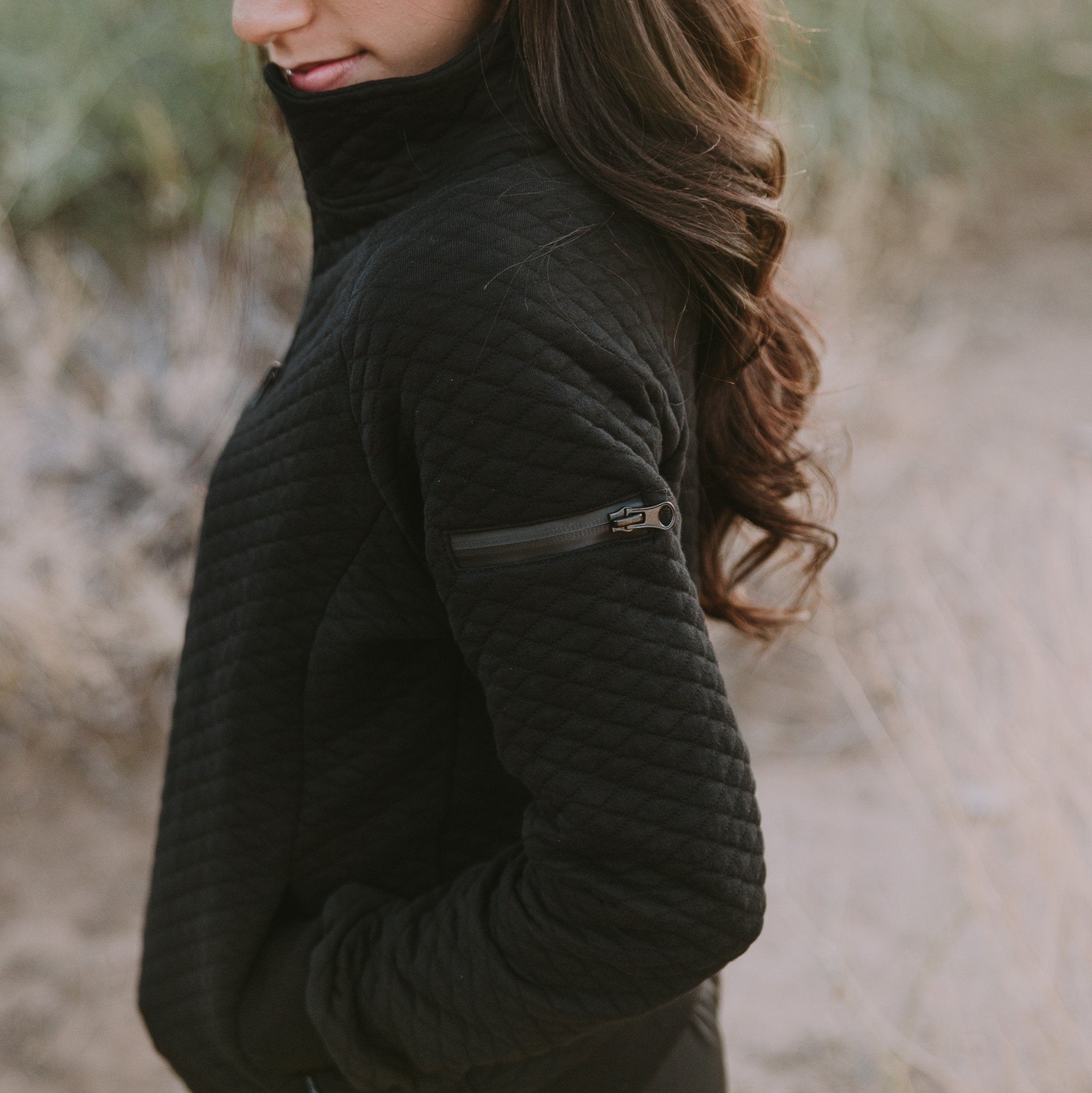 Quilted Lux Jacket - Black - Senita Athletics