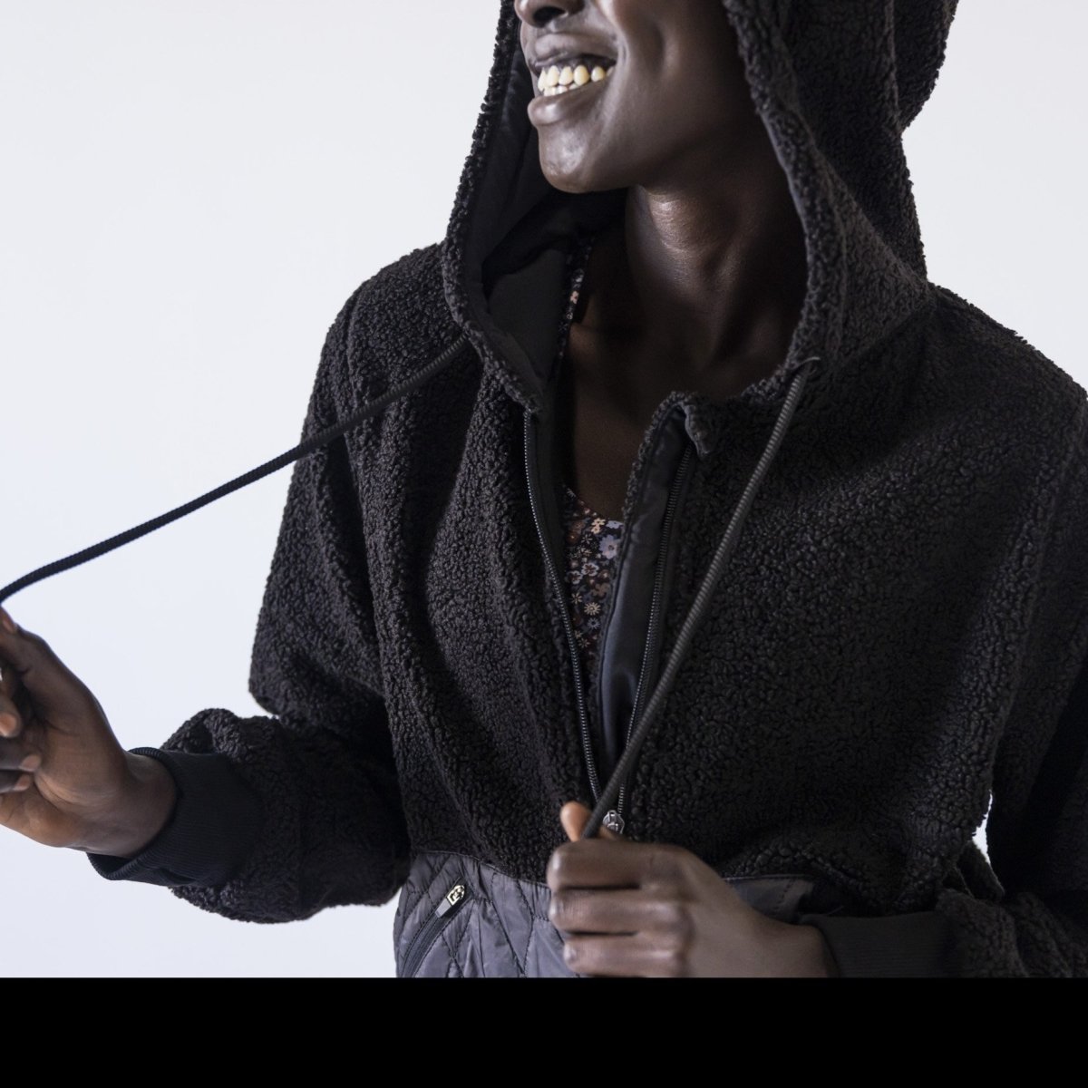 Shelby Sherpa Jacket - Black - Senita Athletics