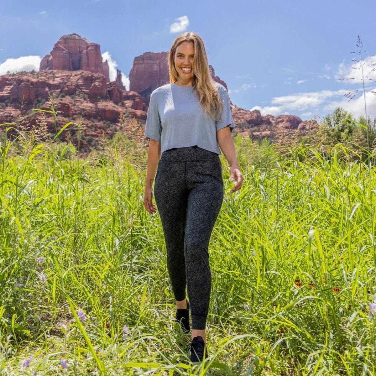 Studio Skin Joggers - Black and Evergreen Terrain - Senita Athletics