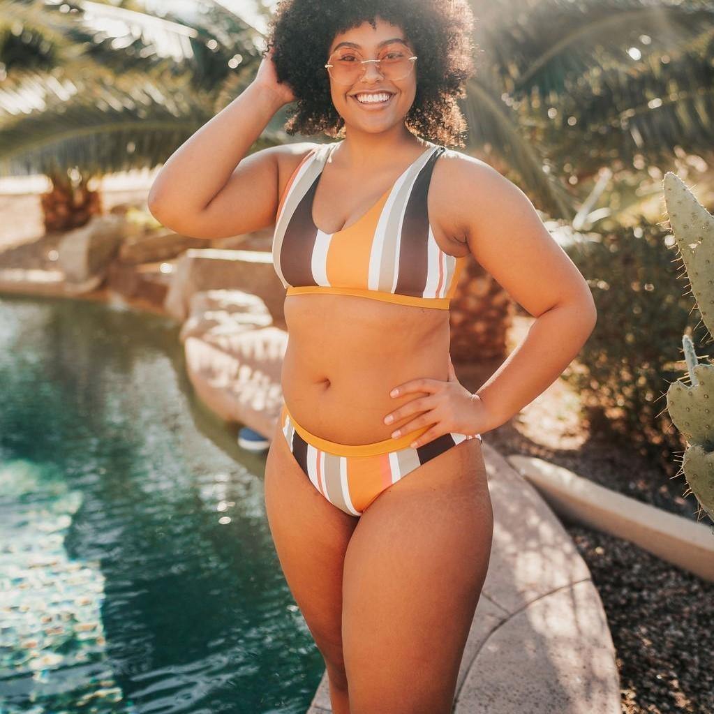 Sun City Bikini Bottoms - Honey Stripe - Senita Athletics