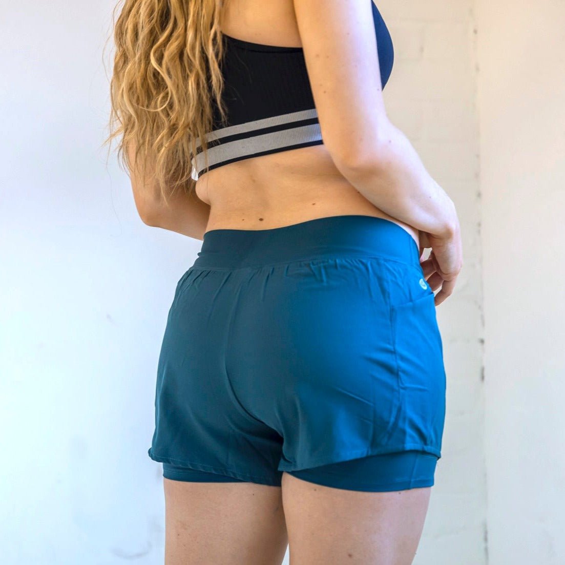 Under Panel Maternity Shorts - Pacific - Senita Athletics