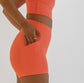 Lux High Waisted Rio Shorts (Multi-Lengths) - Tangerine