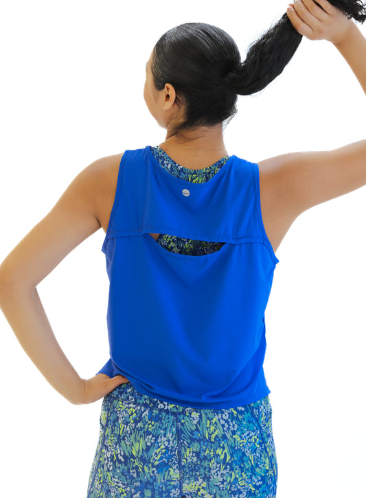 Breathetech Open Back Tank - Cobalt