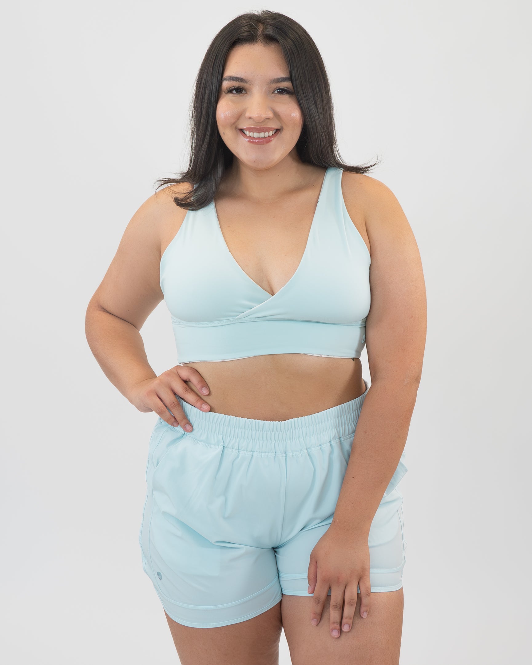 4-in-1 Salutation Sports Bra - Sky Blue & Day Terrazzo