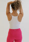 Lux Thin Strap Crop Tank - White