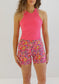 Bella Ribbed Crop Tank - Dragonfruit