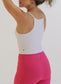 Lux Thin Strap Crop Tank - White