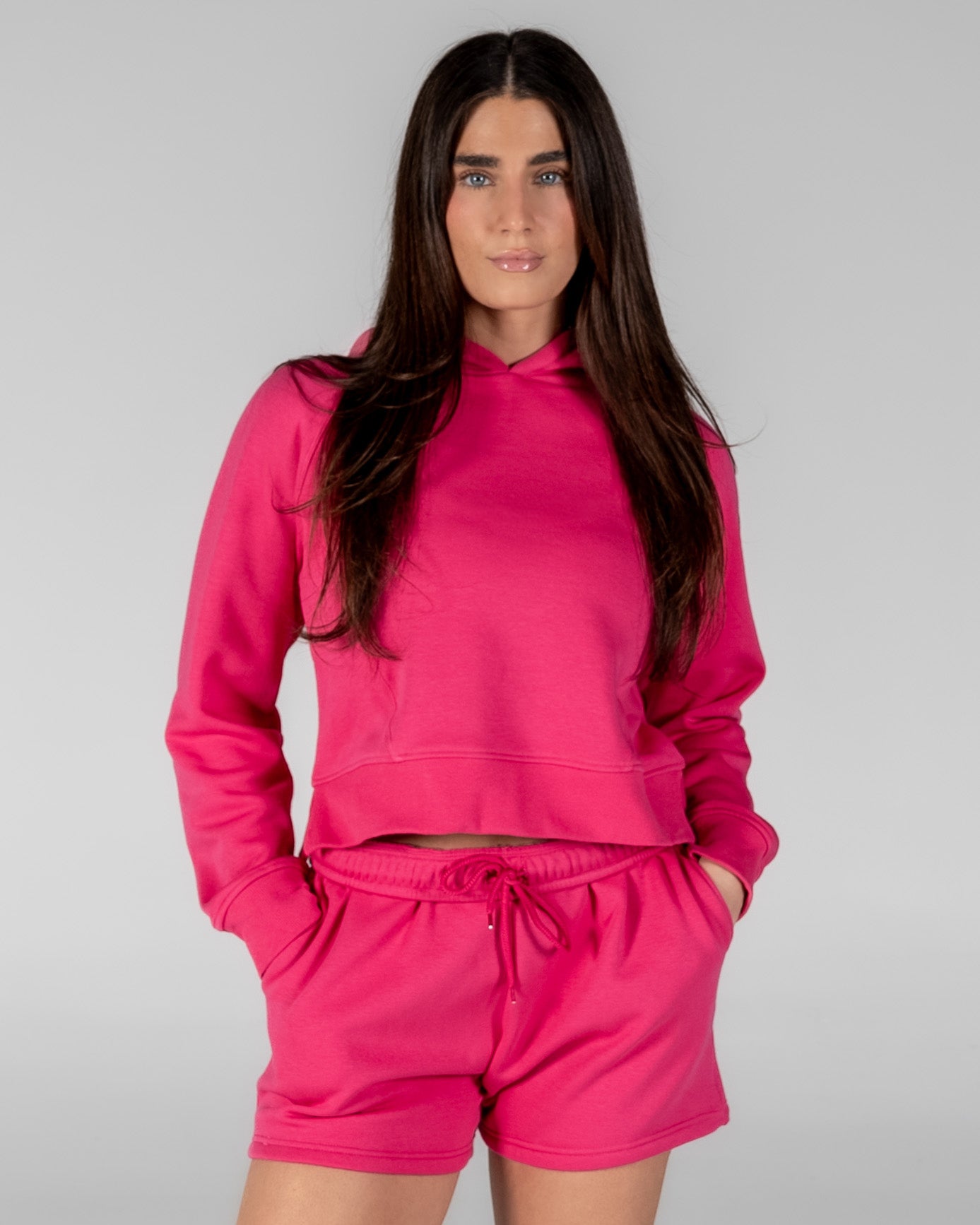 Classic Cropped Hoodie - Hibiscus