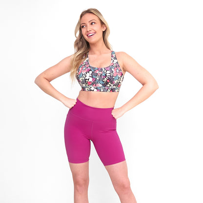 Lux High Waisted Rio Shorts (Multi-Lengths) - Magenta - FINAL SALE
