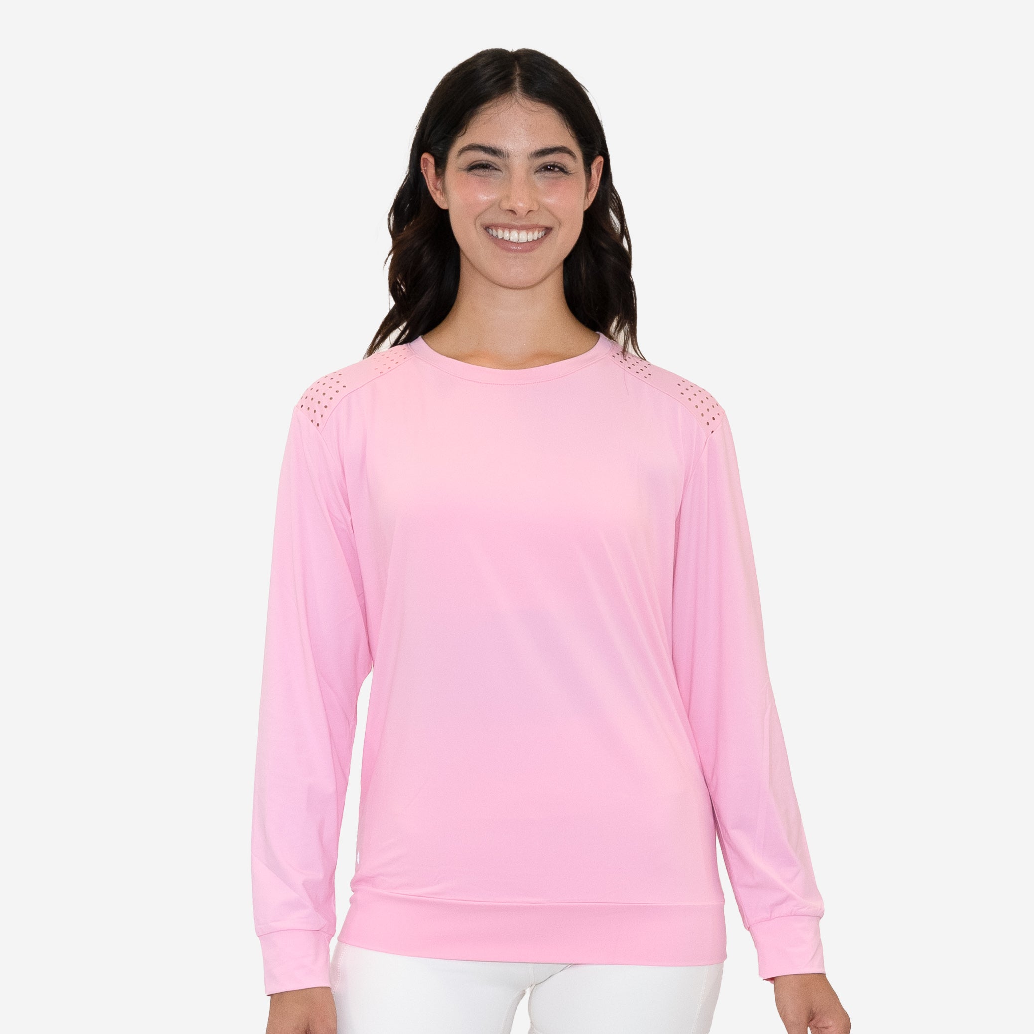 Laser Cut Pullover - Malibu Pink