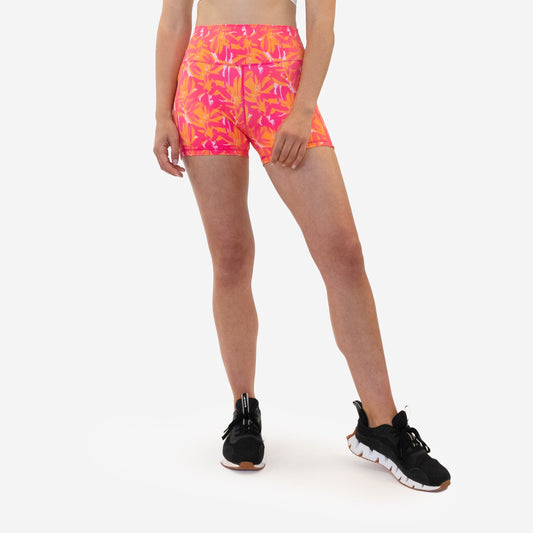 Lux High Waisted Rio Shorts (Multi-Lengths) - Tropical Paradise