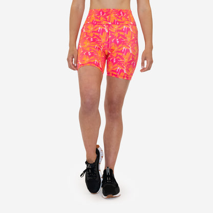 Lux High Waisted Rio Shorts (Multi-Lengths) - Tropical Paradise