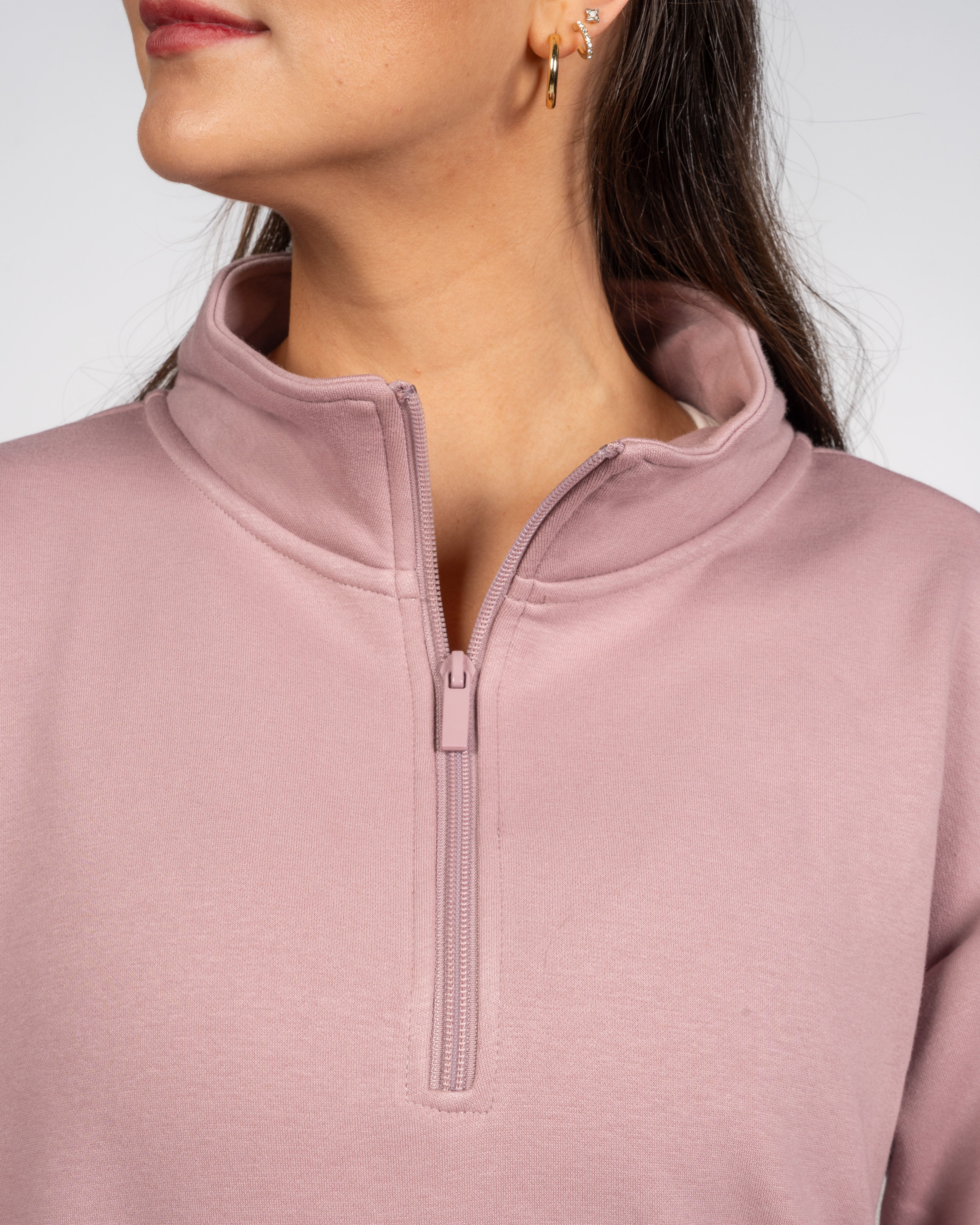 Classic Oversized Half Zip Lilac by Senita Athletics: Shop Now