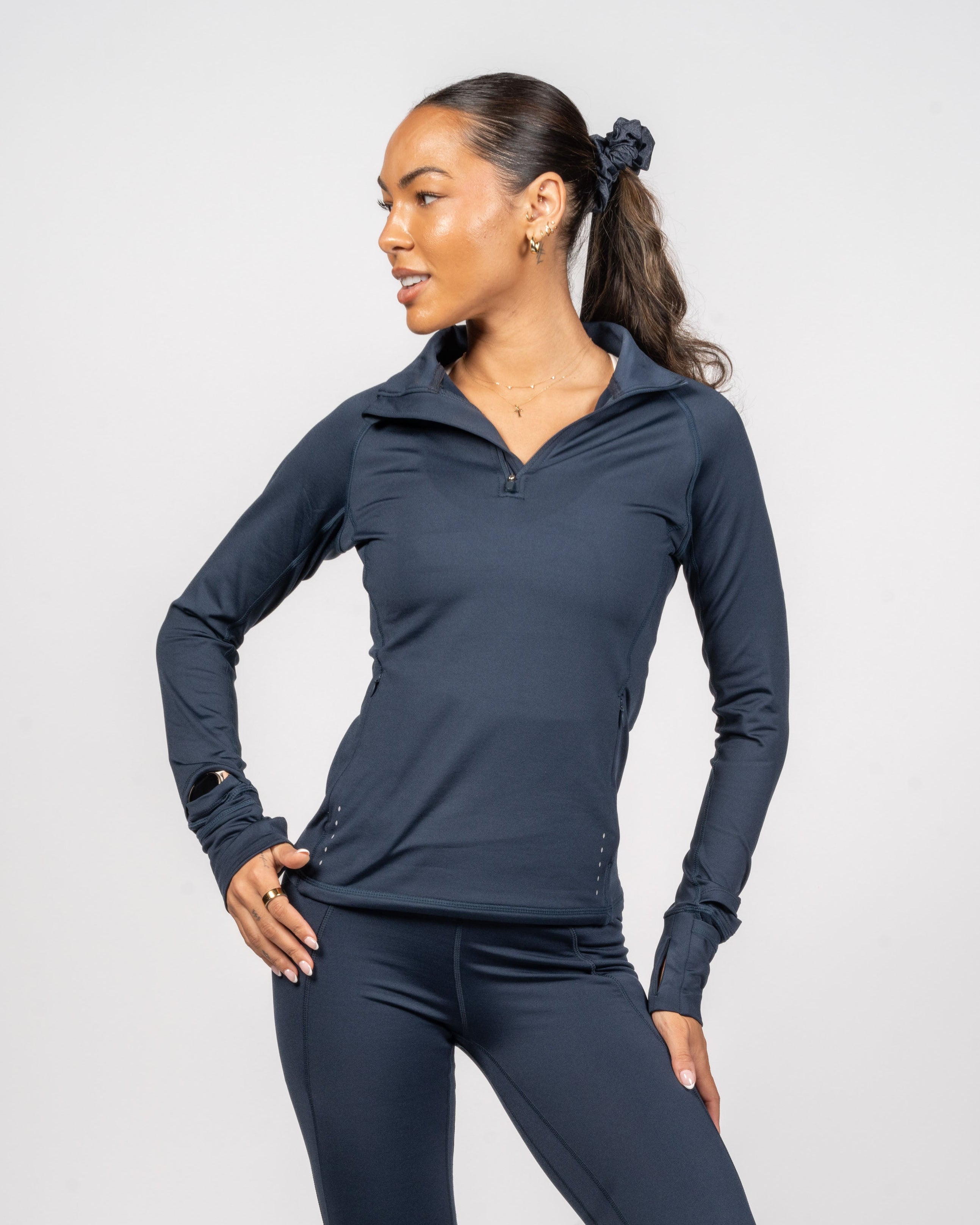 Thermal Quarter Zip - Navy: Ultra-Soft Layering from Senita Athletics