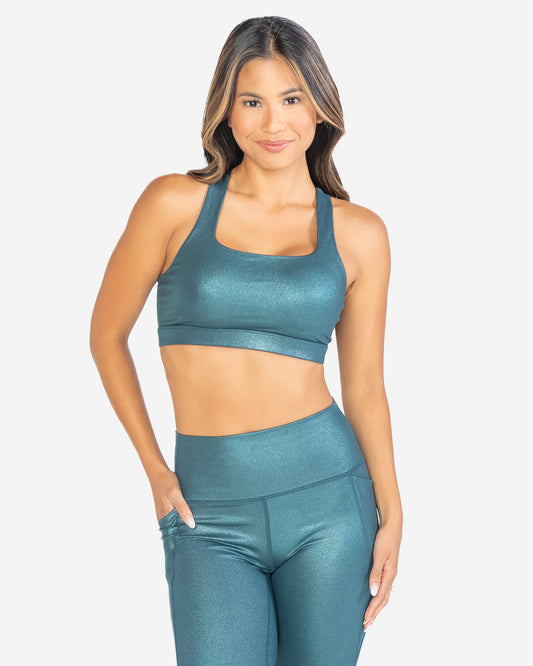 Square Neck Bra - Pacific Shimmer - FINAL SALE