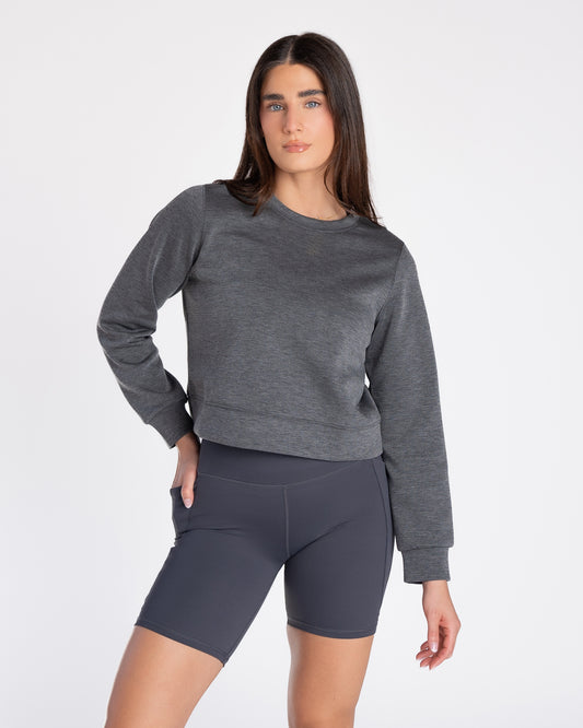 Soft Scuba Sweatshirt - Heathered Magnet - FINAL SALE