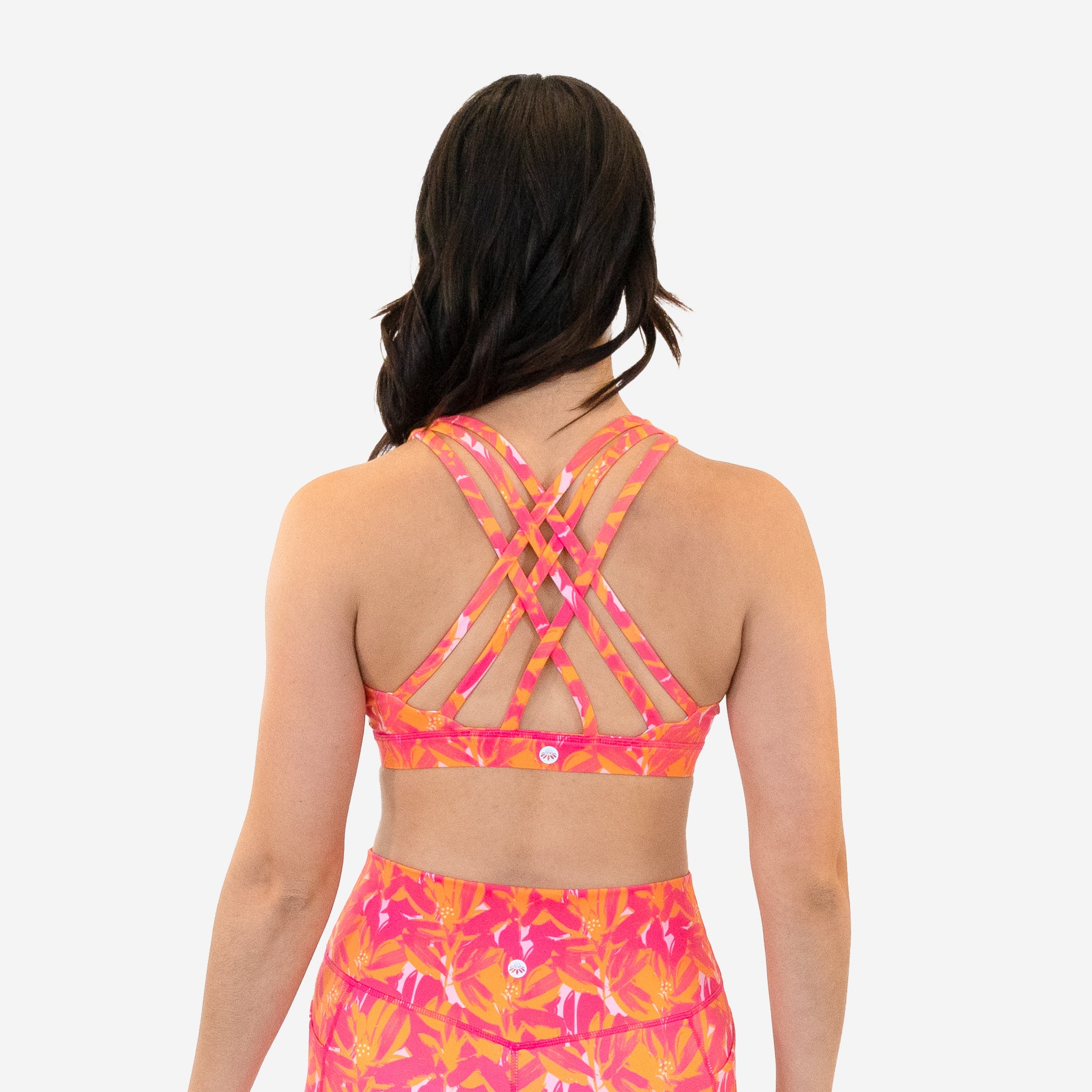 Skin Lattice Back Sports Bra - Tropical Paradise