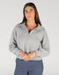 Angela Waffle Half-Zip Pullover - Light Heathered Gray