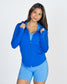 Bestie Zip Up Hoodie - Cobalt