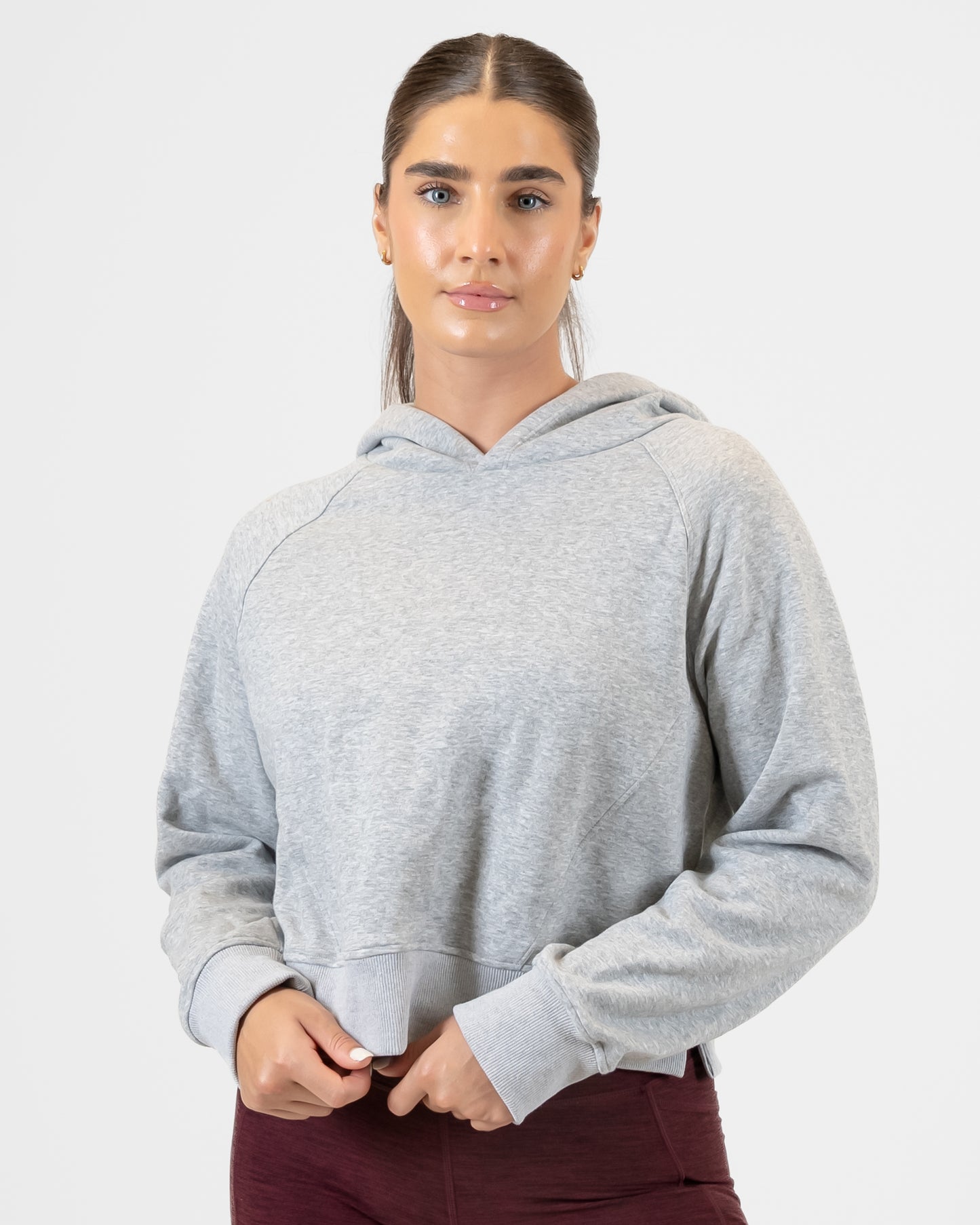 Classic Cropped Hoodie - Heathered Gray