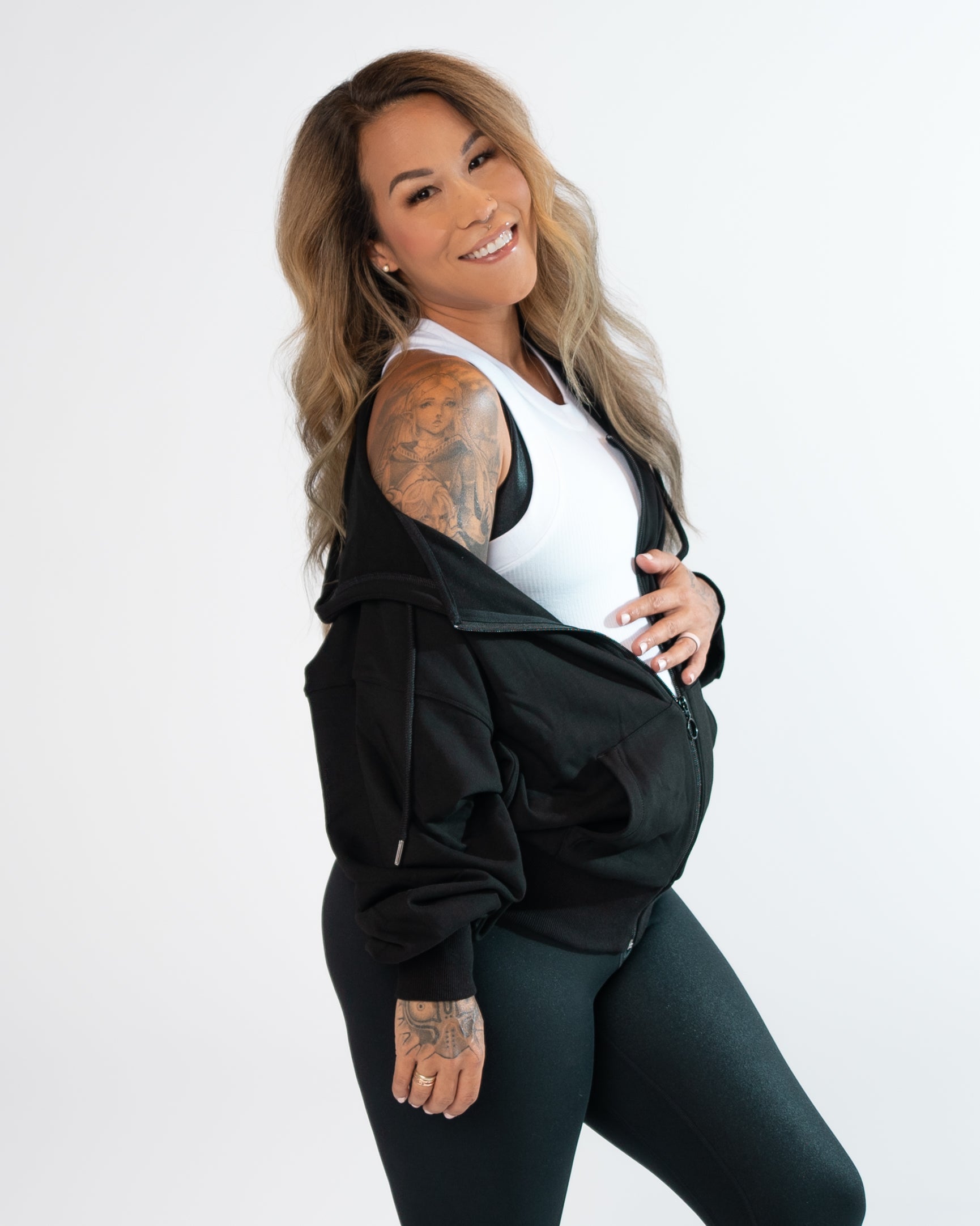 Gabi Zip Up - Black - FINAL SALE