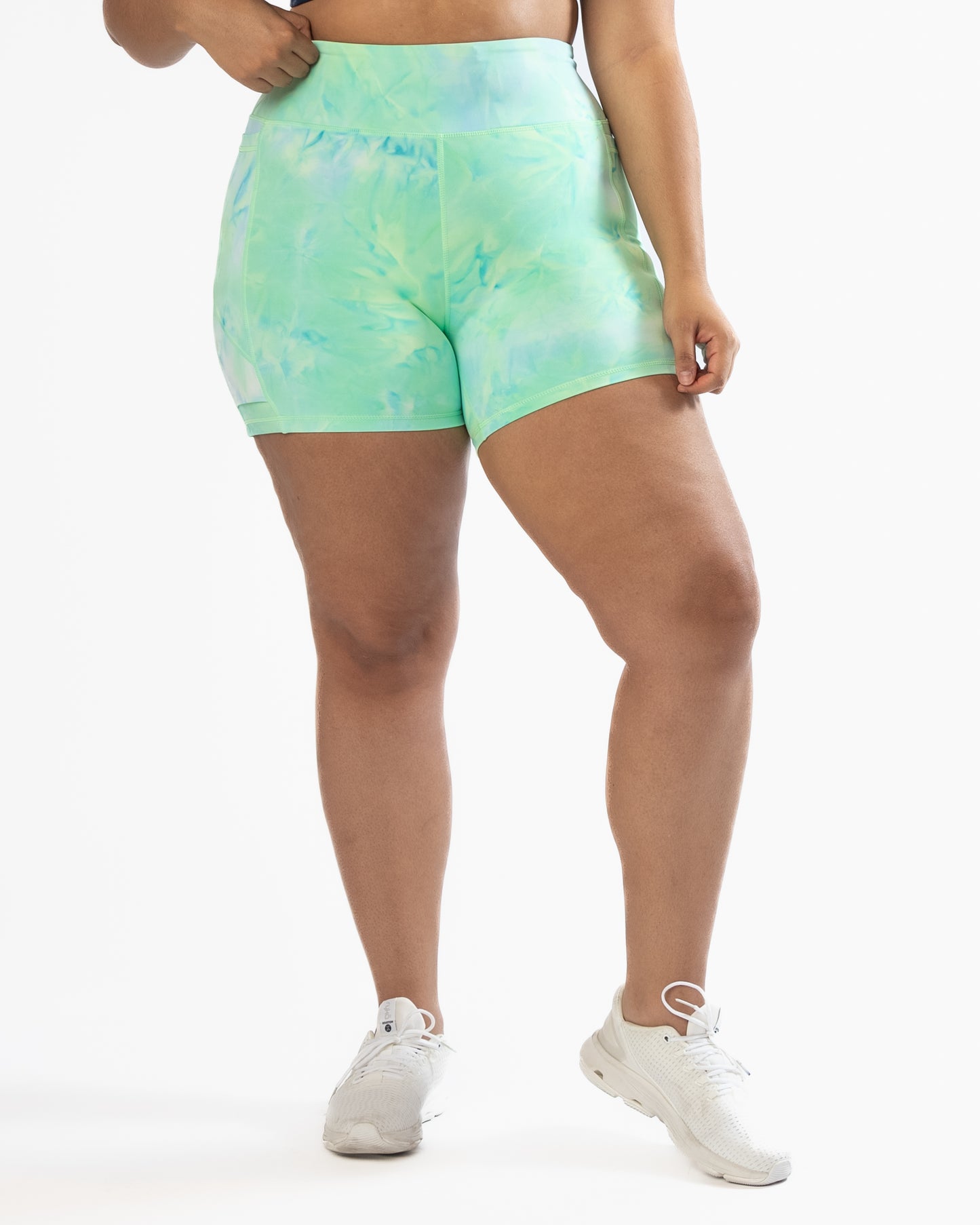 Lux Baseline Shorts (5 in. inseam) - Key Lime Tie Dye - FINAL SALE