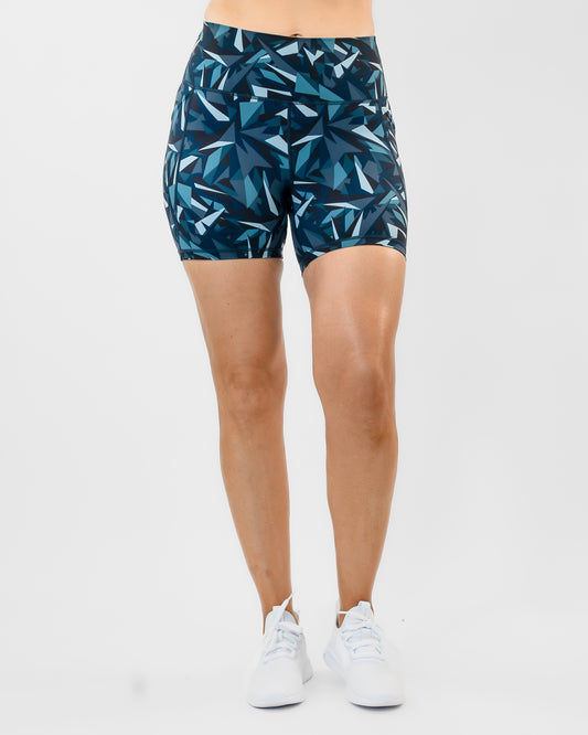 Lux High Waisted Rio Shorts (5 in. inseam) - Navy Kaleidoscope
