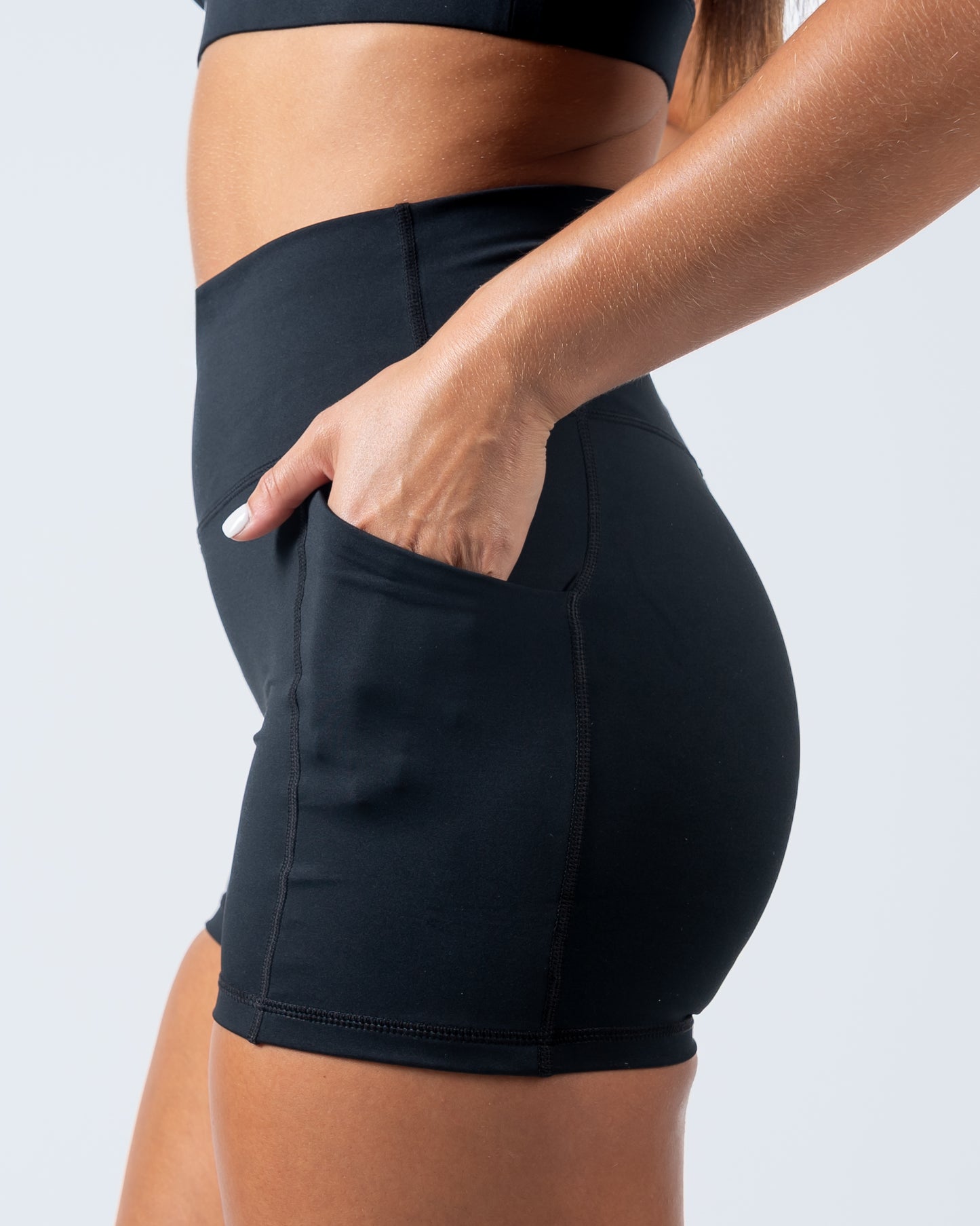High Waisted Compression Shorts - Black