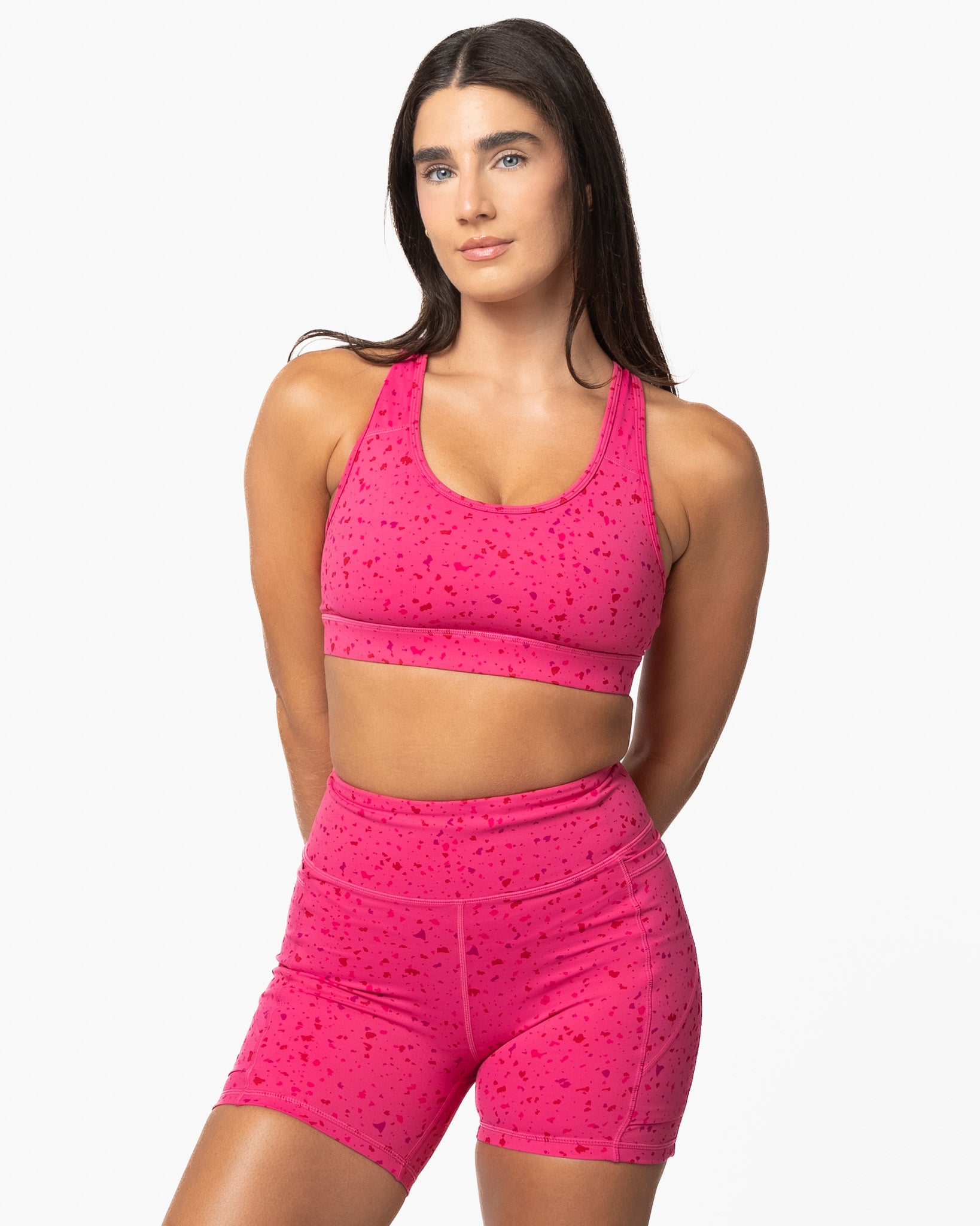 Lux Sarah Sports Bra - Hibiscus Terrazzo - Final Sale