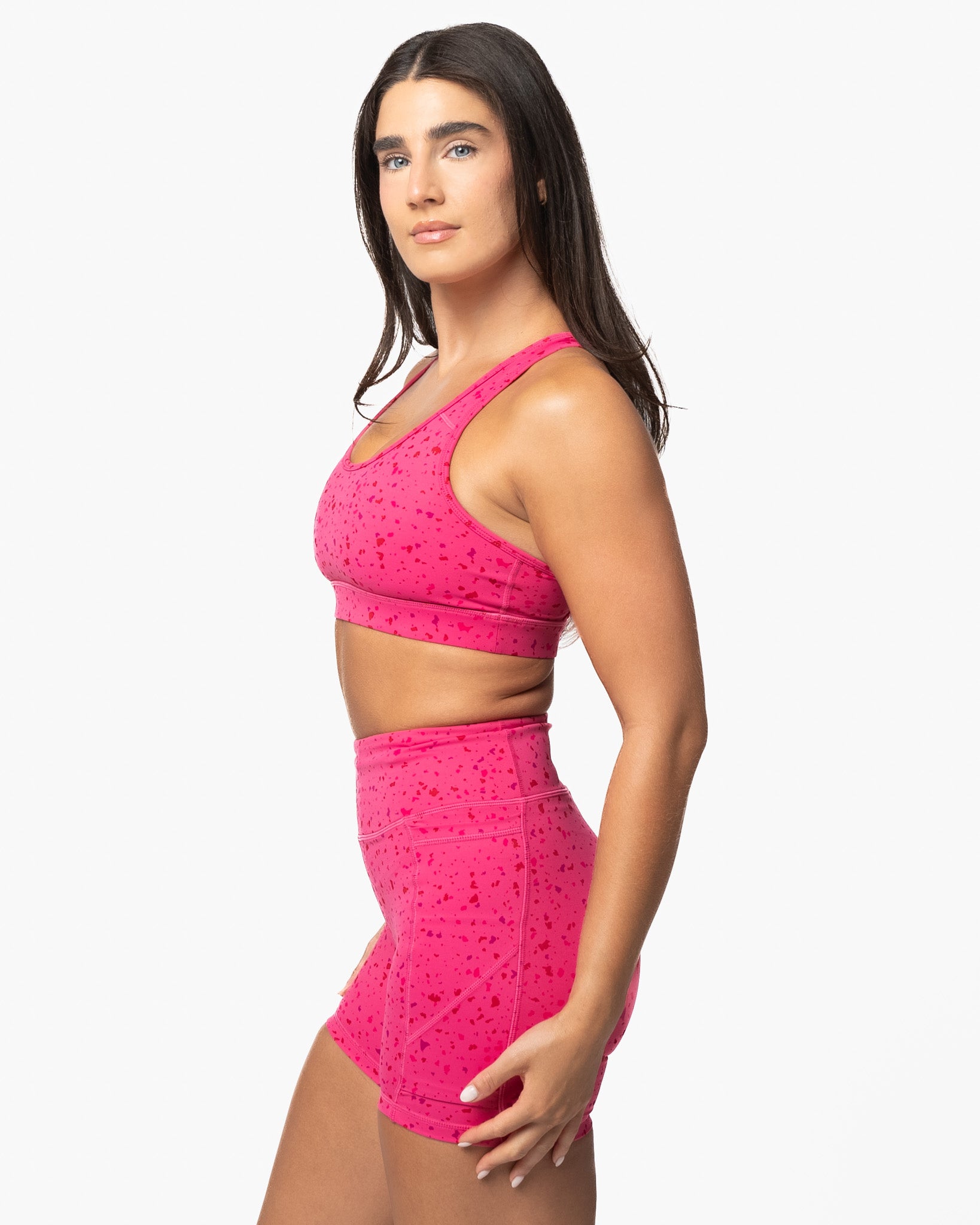 Lux Sarah Sports Bra - Hibiscus Terrazzo - Final Sale