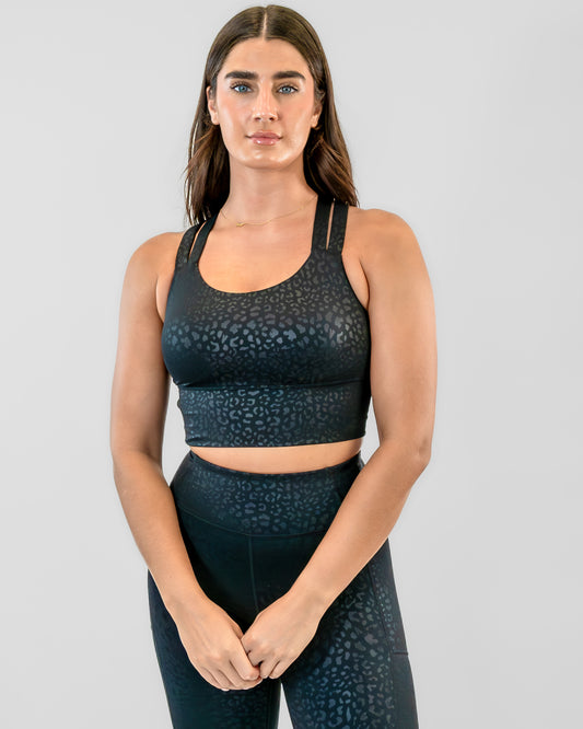 Sierra Sports Bra - Black Leopard
