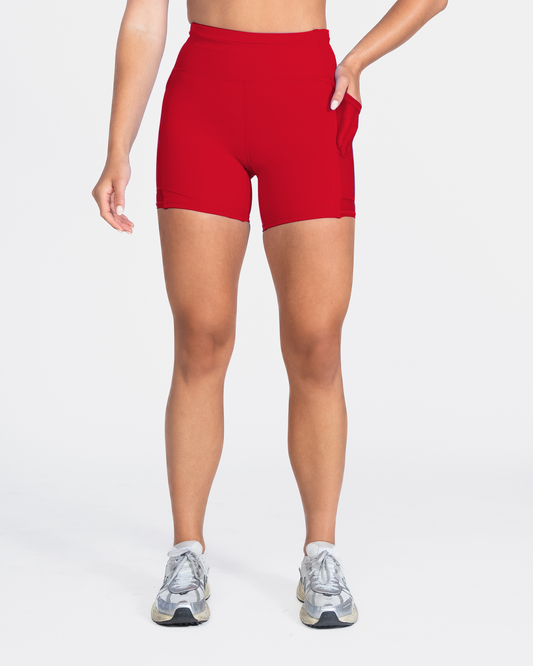 Lux Ultra Mesh Shorts (5 in. inseam) - Cherry - FINAL SALE