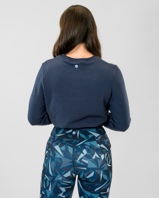 Revive Cropped Crew - Navy