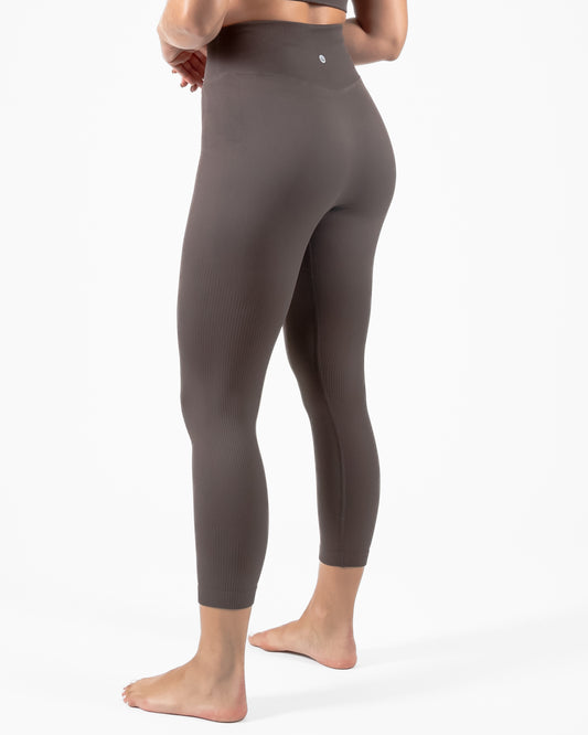 Ribbed Seamless Leggings - Espresso