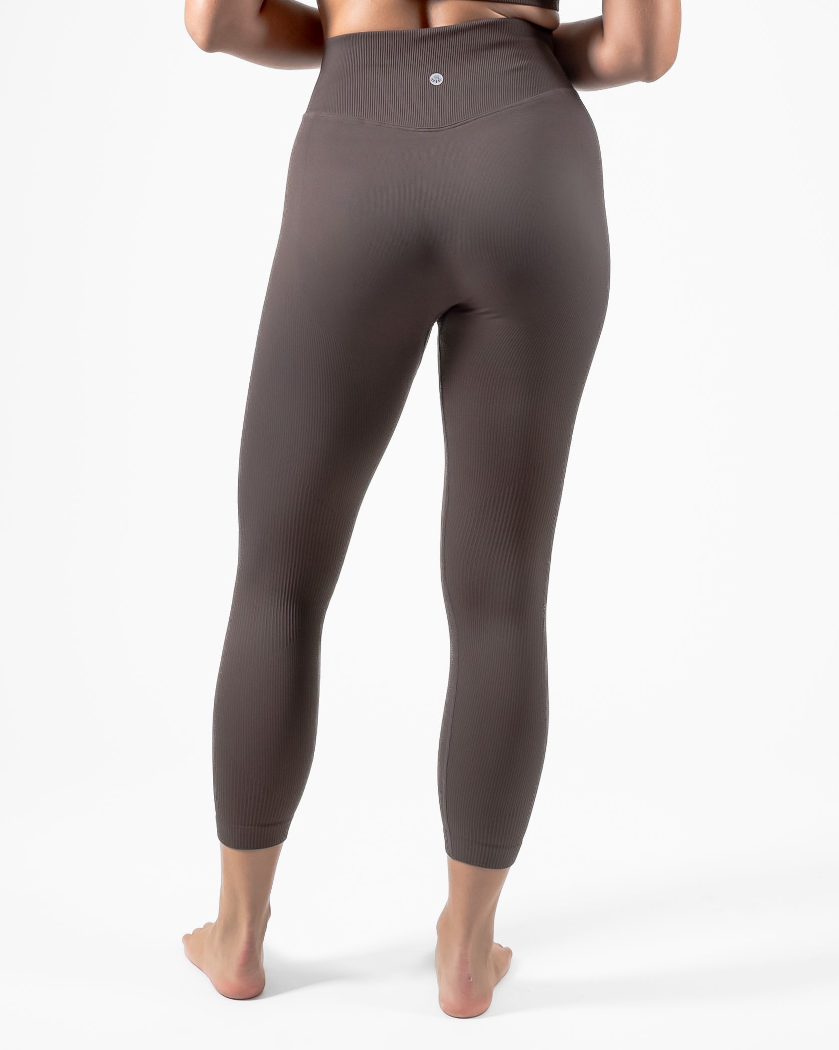 Ribbed Seamless Leggings - Espresso