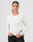 Side Tie Shirred Long Sleeve - Sweet Cream