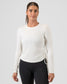 Side Tie Shirred Long Sleeve - Sweet Cream