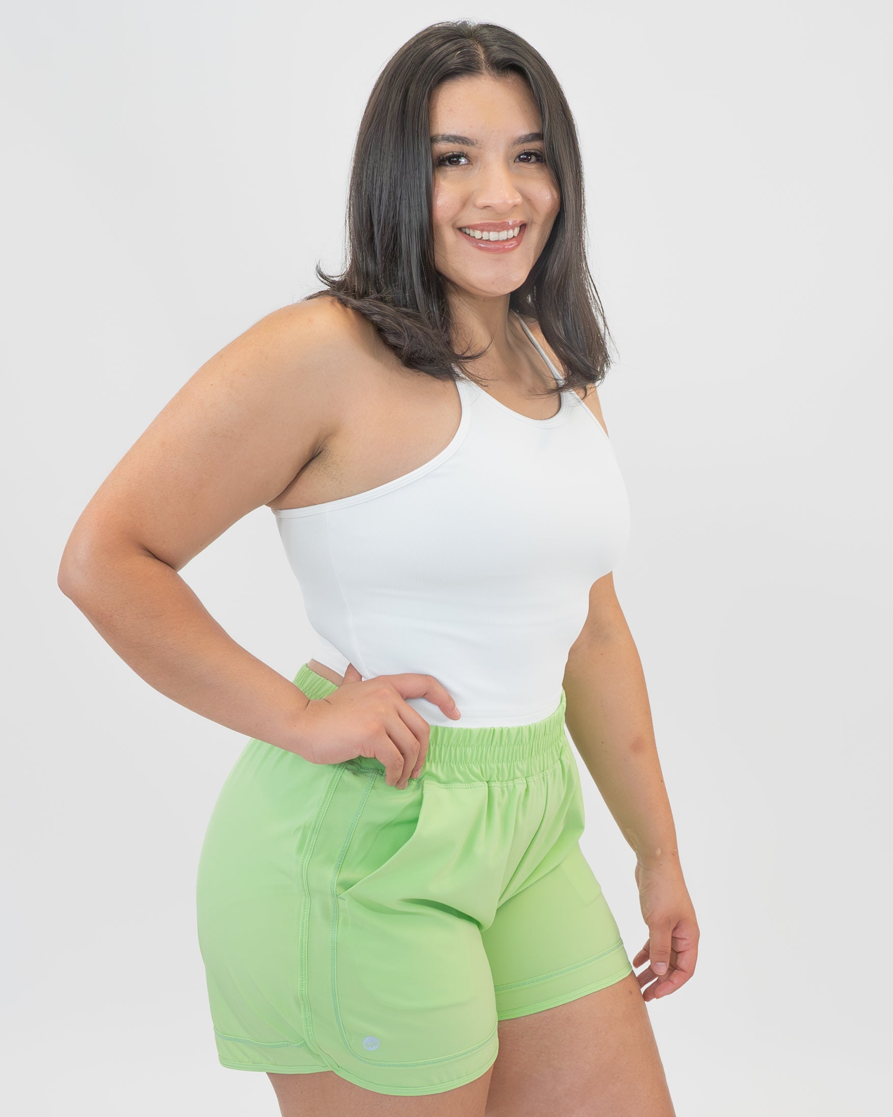 Thin Strap Crop Tank - White