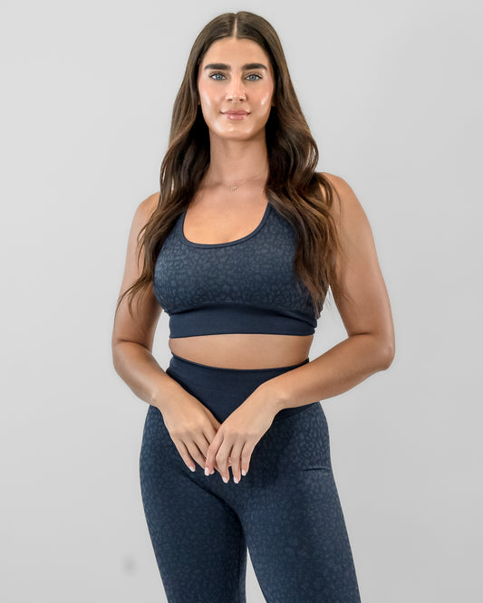 Seamless Racerback Bra - Midnight Cheetah