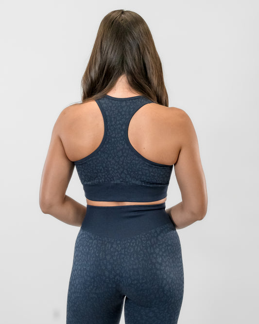 Seamless Racerback Bra - Midnight Cheetah - FINAL SALE